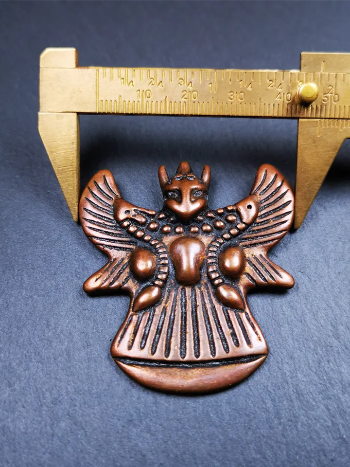 Gandhanra Antique Tibetan Buddhist Amulet,Garuda,Garula,Suparna,Golden-winged Bird Pendant,Made of Bronze - 2.24"