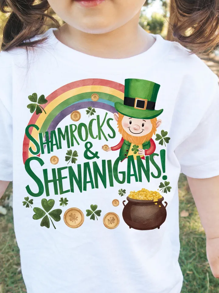 Shamrocks Shenanigans St Patrick's Day PNG, Rainbow Gold Pot png, Lucky Kids st patty Png, Shamrock PNG, St Patricks Png, Lucky Charm Png