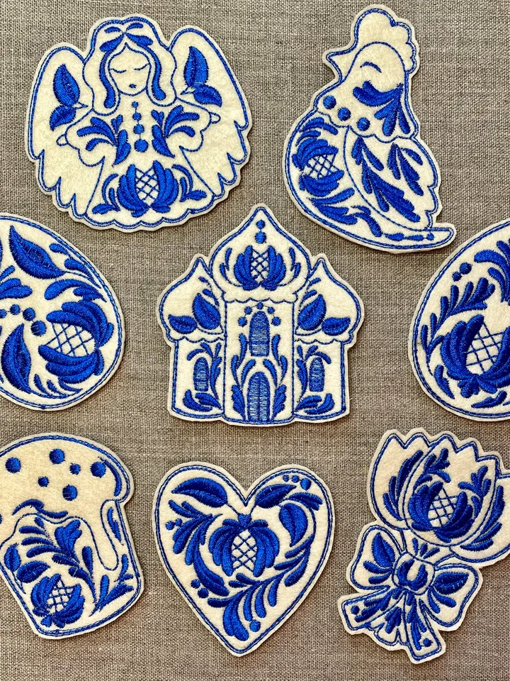 Set of Easter decorative toys "Gzhel"
