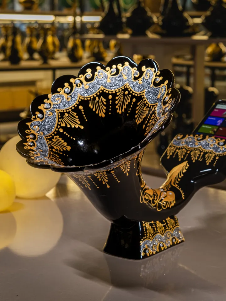 Handpainted Ceramic Acoustic Gramophone