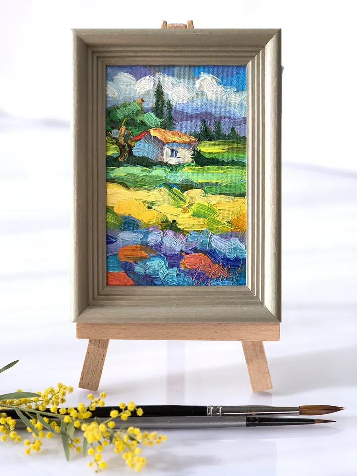 Lavender Fields Painting Tuscany Original Art Landscape Oil Painting ...