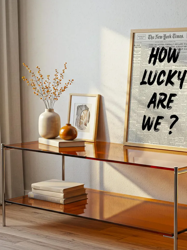 How Lucky Are We Print: Vintage Newspaper Typography (Digital Download)