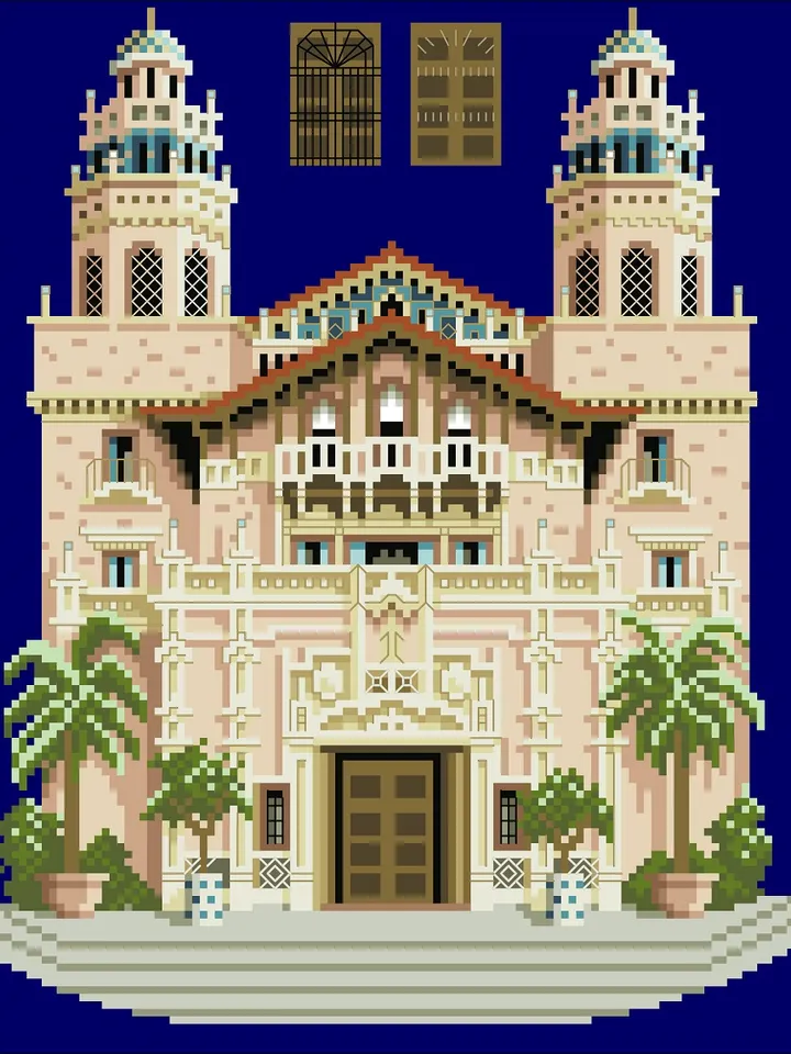 Vintage Cross Stitch Pattern Victorian House Counted Digital Download PDF