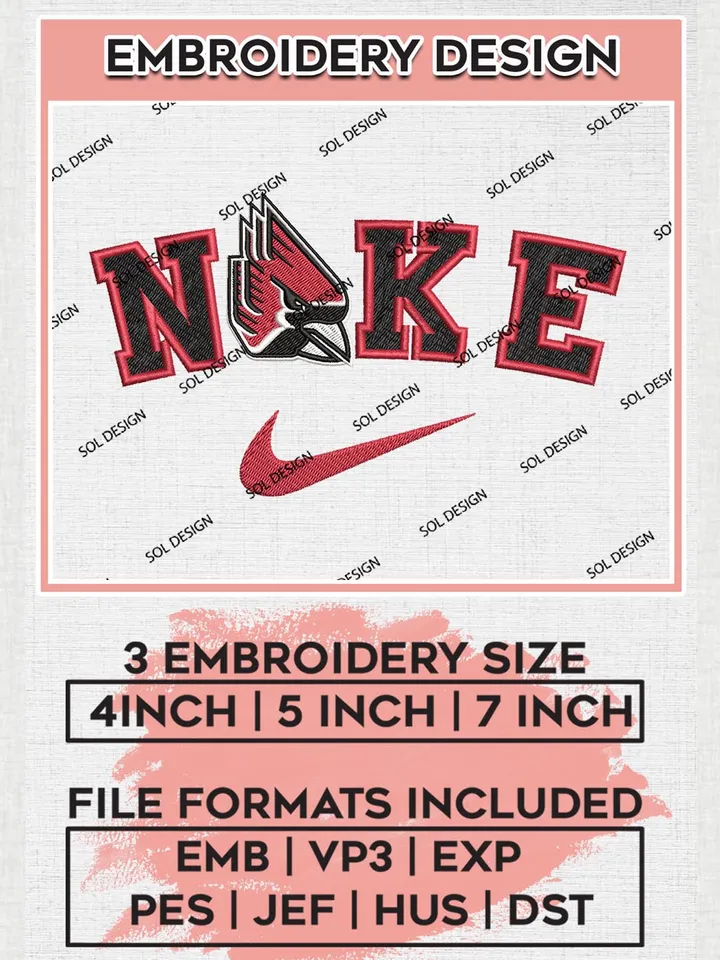 Nike Ball State Cardinals Machine Embroidery Design, NCAA Ball State Cardinals Embroidery Design Design files, NCAA Embroidery Designs, NCAA Machine Embroidery Designs, Digital Download