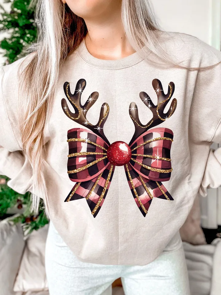 Christmas Coquette Bow Png, Coquette Christmas Png, Reindeer Bow Png, Christmas Sublimation Design, Christmas Shirt Design, Santa Png