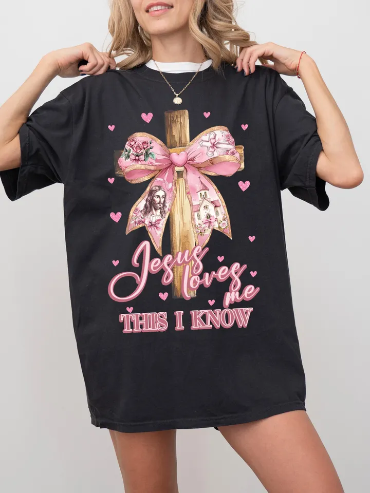 Jesus loves me this I know Png, Valentine Png, Valentine Heart Png, Christian Cross Png, Bible verse Png, Love like Jesus png, Brushstroke