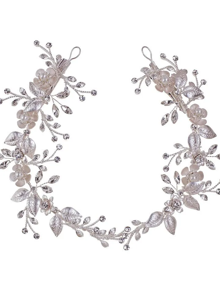 Swarovski crystal Champagne Gold Leaf Wedding Headband