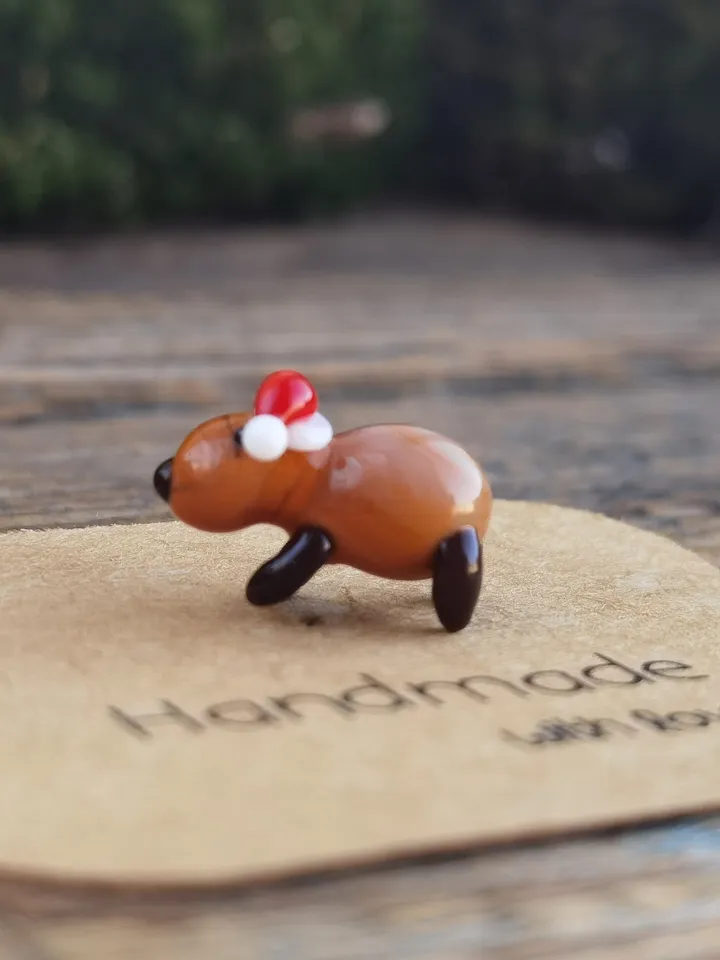 GLASS FIGURINES Capybara figurine Glass Capybara Miniature Capybara tiny Capybara Tiny glass animals Terrarium Dollhouse miniature