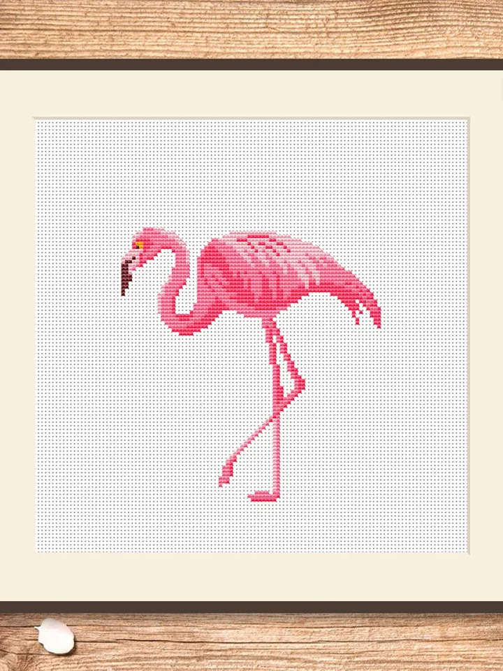 Flamingo Cross Stitch Pattern, Animals Cross Stitch, Embroidery Flamingo, Flamingo xStitch, Flamingo patterns, Modern Cross Stitch #anm029