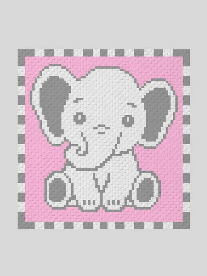 Crochet C2C Baby Elephant baby blanket pattern