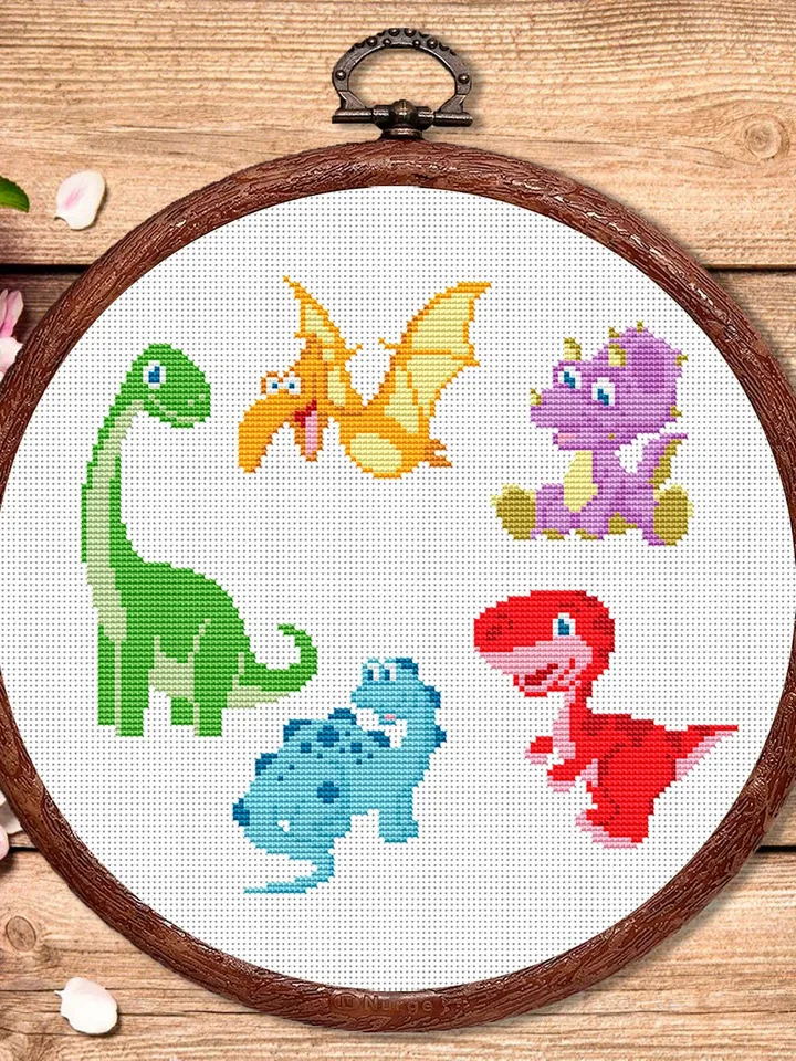 Dinosaur Set Cross Stitch Pattern, Dino Cross Stitch, Dino Pattern, Dinosaur Cross Stitch Pattern, Baby Cross Stitch Patterns #bab005
