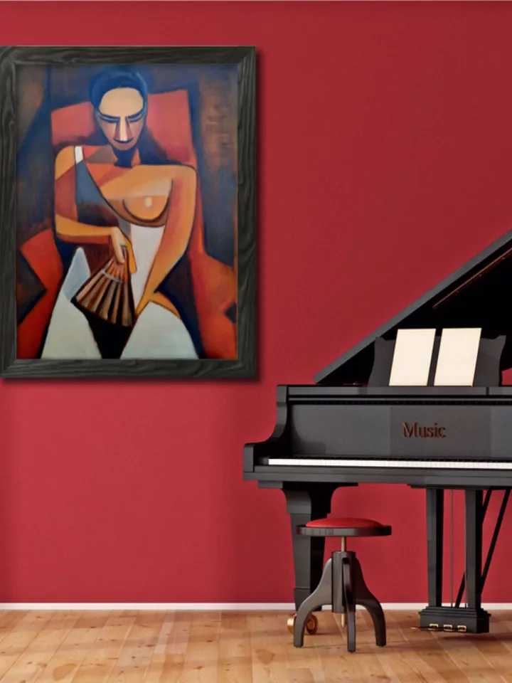 Picasso Woman with fan Pablo Picasso Art Picasso artwork Picasso oil painting on wall