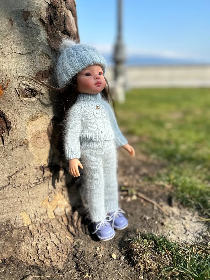 Paola Reina Doll 4 ITEMS Set: Exclusive Handmade Outfit - Sweater, pants, pompon hat, shoes