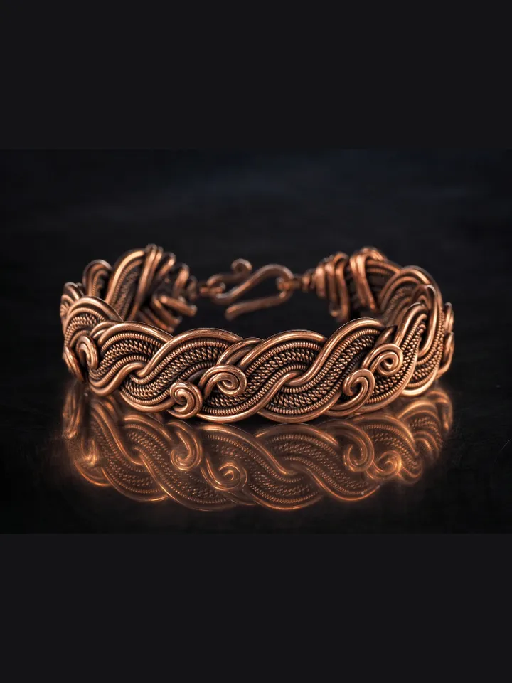 Wire wrapped copper bracelet for woman Antique style copper jewelry WireWrapArt