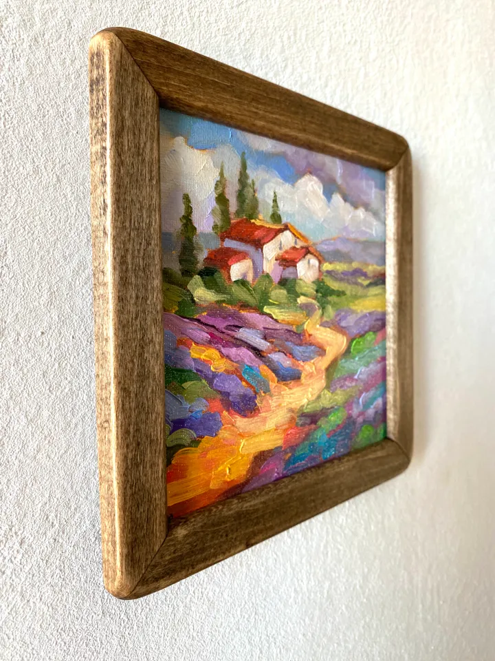 Lavender Fields Painting Tuscany Original Art Landscape Oil Painting ...