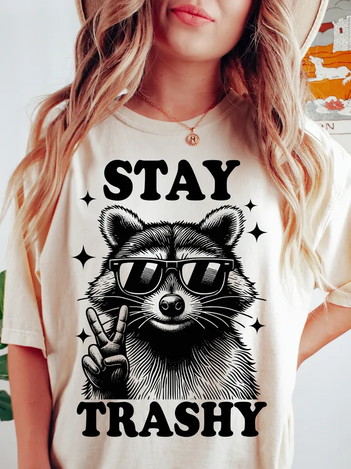 Stay Trashy svg Png, Funny Stay Trashy Raccoons Opossums Squad Team Trash Png svg,Trashy Raccoons Opossums Squad Team Trash Png, Retro