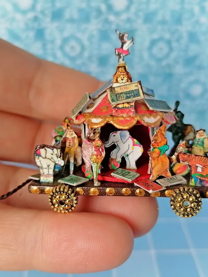 Miniature handmade circus. 1:12.