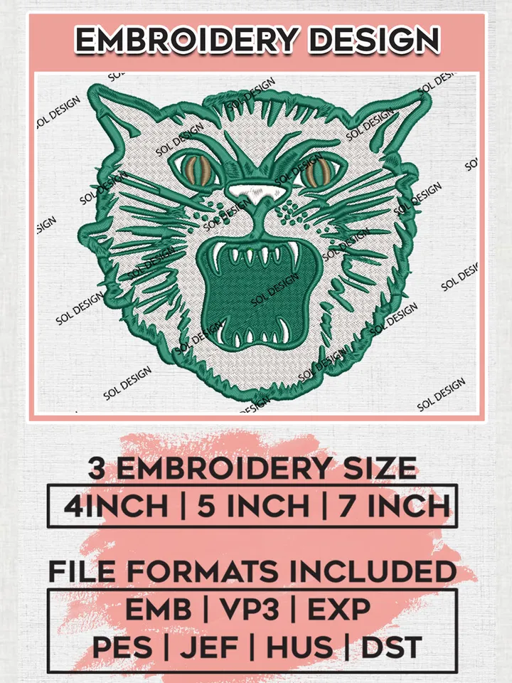 NCAA Ohio Bobcats Team Head Mascot Logo embroidery designs, NCAA Ohio Bobcats Logo Machine embroidery designs, NCAA Team Logo embroidery designs, NCAA Game Day Machine embroidery designs, Digital Download