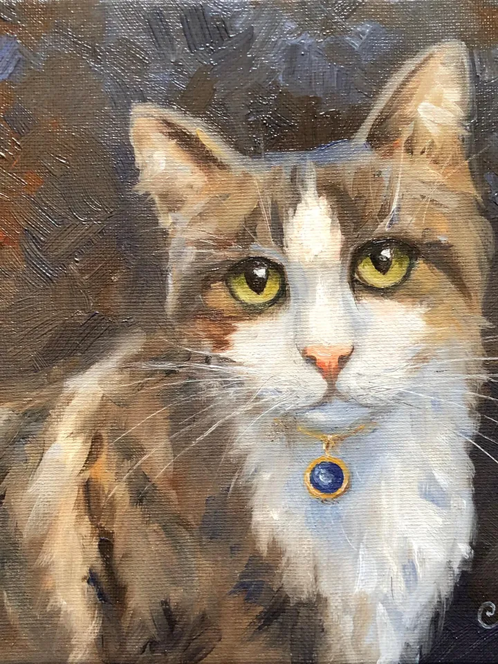 Cats Oil Painting Original Cat Portrait Animal Wall Art Pet Portrait