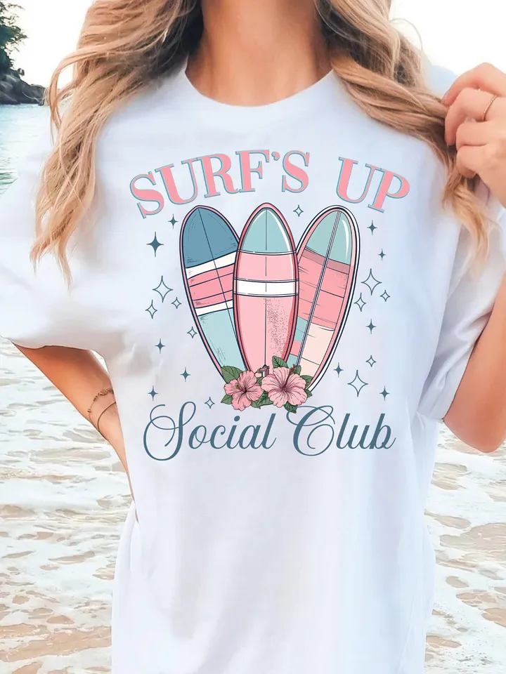 Surf's Up Social Club png, surfing png, beach png, ocean png, summer png,social babes girl club bachelorette party shirt design sublimation