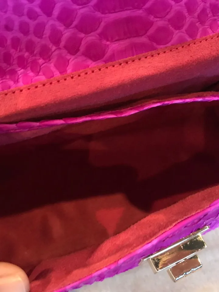 Top handle hot pink classy genuine python skin bag | exotic leather bags | Elegant women purse | snake skin bag | designer leather bag