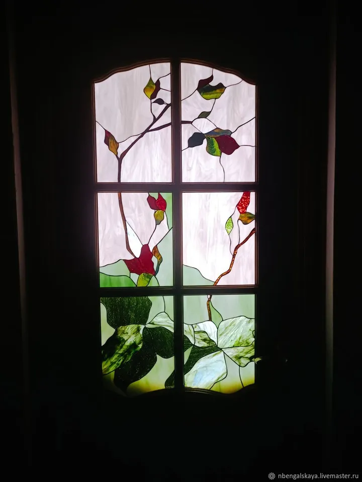 Doors: Magnolias, Tiffany Stained Glass Art, Magnolias Glass Doors, Magnolias Stained Glass Doors, Tiffany Art Glass,
Interior Doors with Magnolias Motif, Doors with Stained Glass, Stained Glass-Embellished Doors, Decorative Stained Glass Doors
