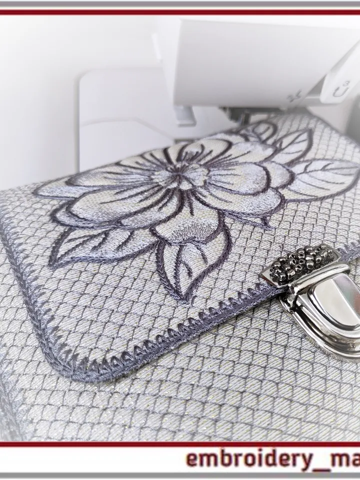 In the hoop Machine Embroidery Design Handbag Quilt Flower ITH by Embroidery Manavi 05