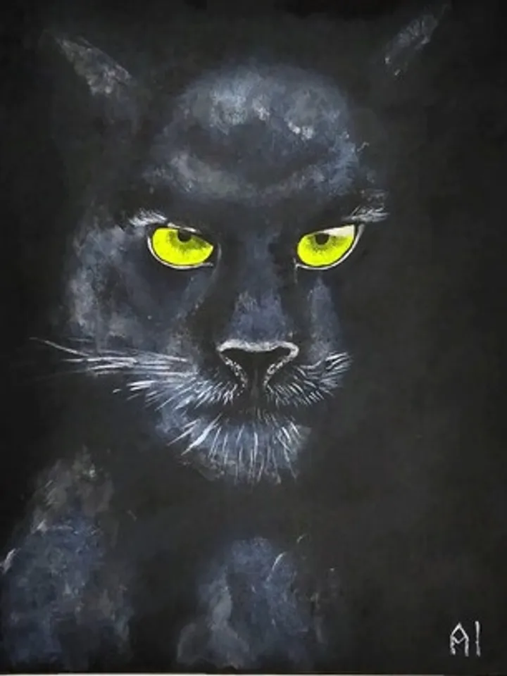Acrylic painting of the Panther Puma