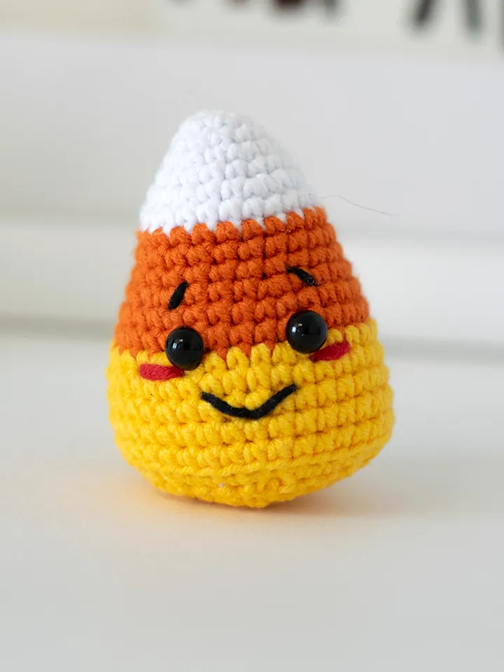 Set miniature candy corn monster toys Halloween sign, creepy cute table decor, basket and bowl fillers for spooky season