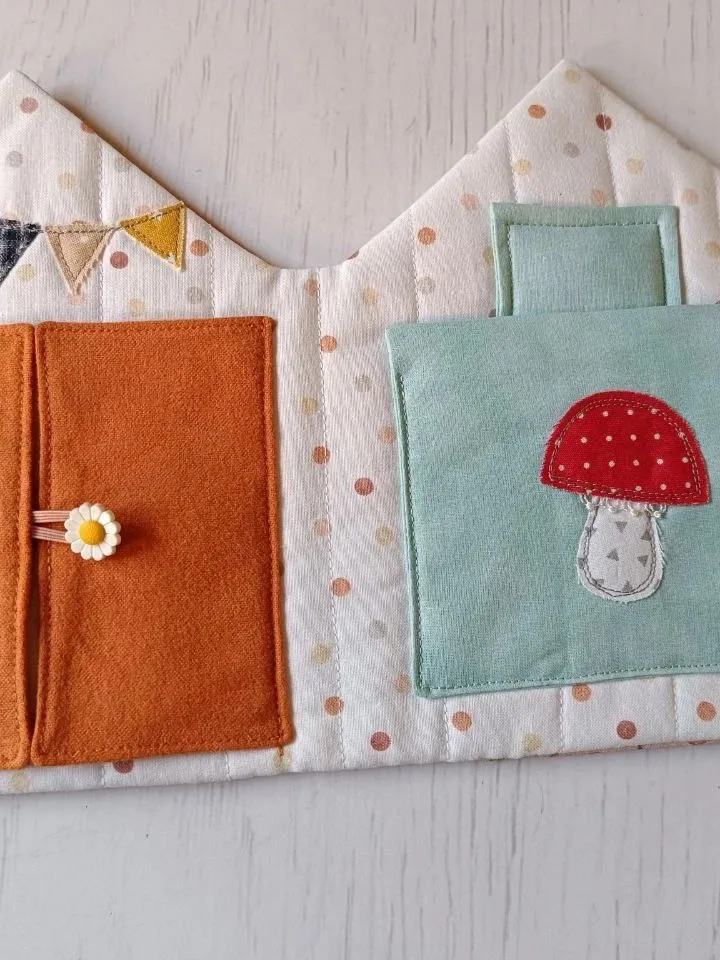 Dollhouse Sewing Pattern & Tutorial - DIY Soft Textile Small Dollhouse for 5 inch doll, Portable Small Dollhouse for Baby and Toddler