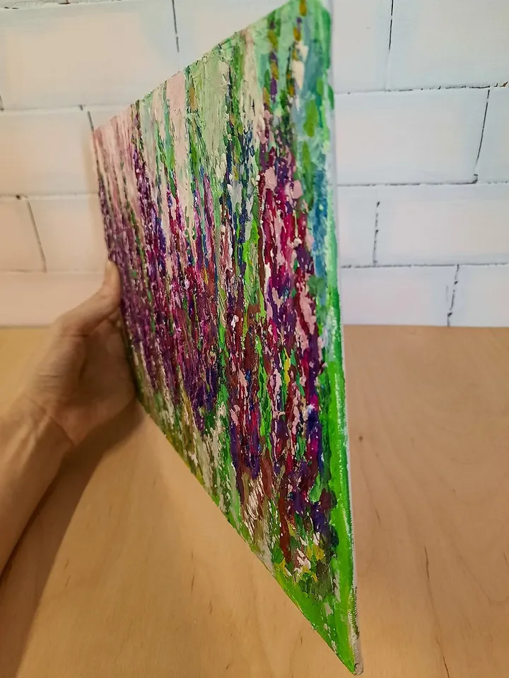 Wildflower painting Original acrylic painting Heather painting Abstract painting