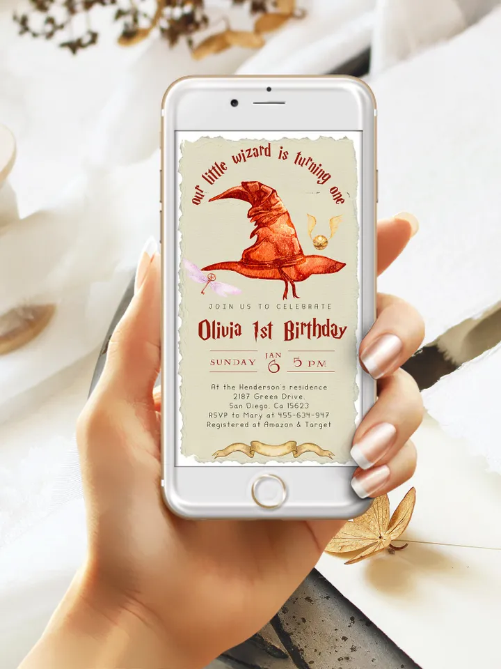 Wizard School 1st Birthday; Magic School Party Invite Template; The Chosen One Wizard Birthday Invitation; Magical First Birthday canva diy
