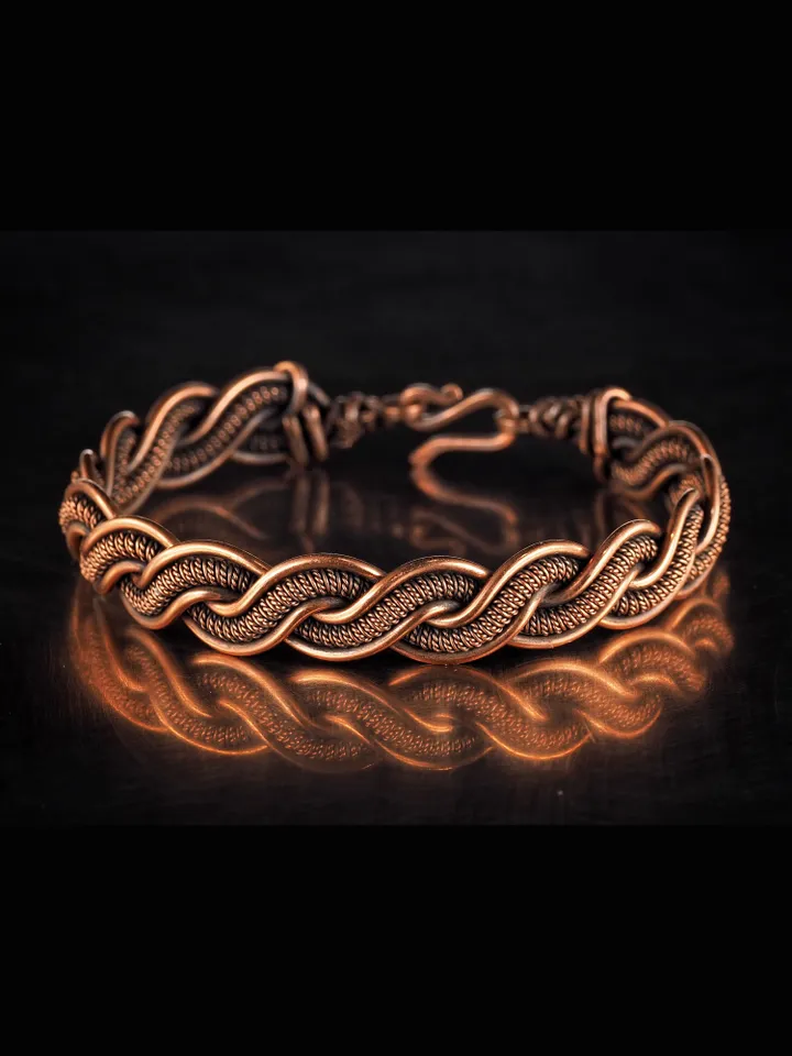 Unique handmade copper wire wrapped bracelet for woman Woven wire copper jewelry Wire wrap art copper jewelry Handmade