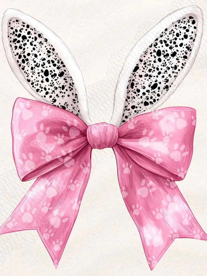 Easter Bunny Coquette PNG | Easter Day Png | Happy Easter Png | Easter Brushstroke Png | Girls Easter | Bunny Ears | Jesus Easter