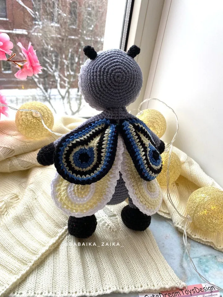 PDF Crochet Pattern Butterfly and caterpillar, Amigurumi baby caterpillar, Butterfly doll, Butterfly crochet doll pattern, amigurumi animal