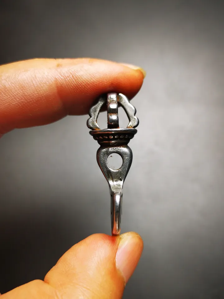 Gandhanra Antique Tibetan Amulet Pendant,Kartika(knife of the dakinis), Trantic Buddhism Dharma, Made of Thunder Iron