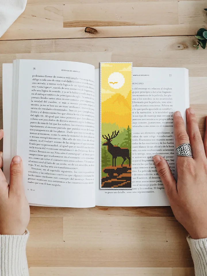 Bookmark cross stitch pattern digital PDF Handmade bookmark nature embroidery beginners Instant download Gift for book lover #B19