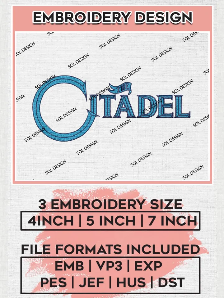 The Citadel Bulldogs Football Team Logo Machine Embroidery Design, NCAA The Citadel Bulldogs Team Design Design files, NCAA Team Embroidery Designs, NCAA Machine Embroidery Designs, Digital Download