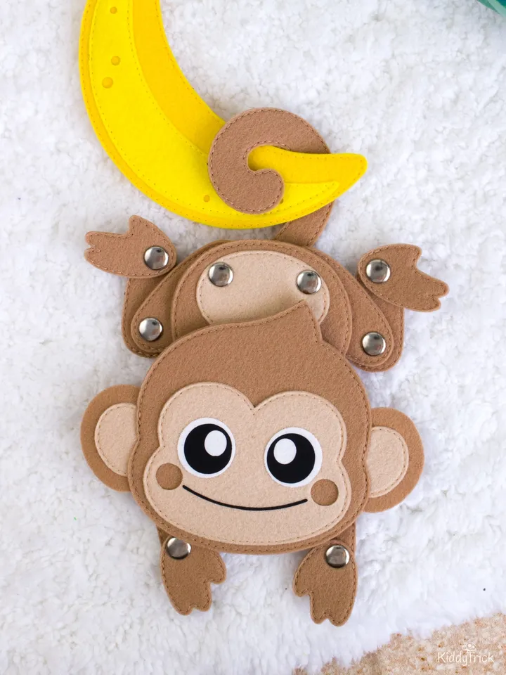Felt Monkey - Sewing Pattern - Articulated toy