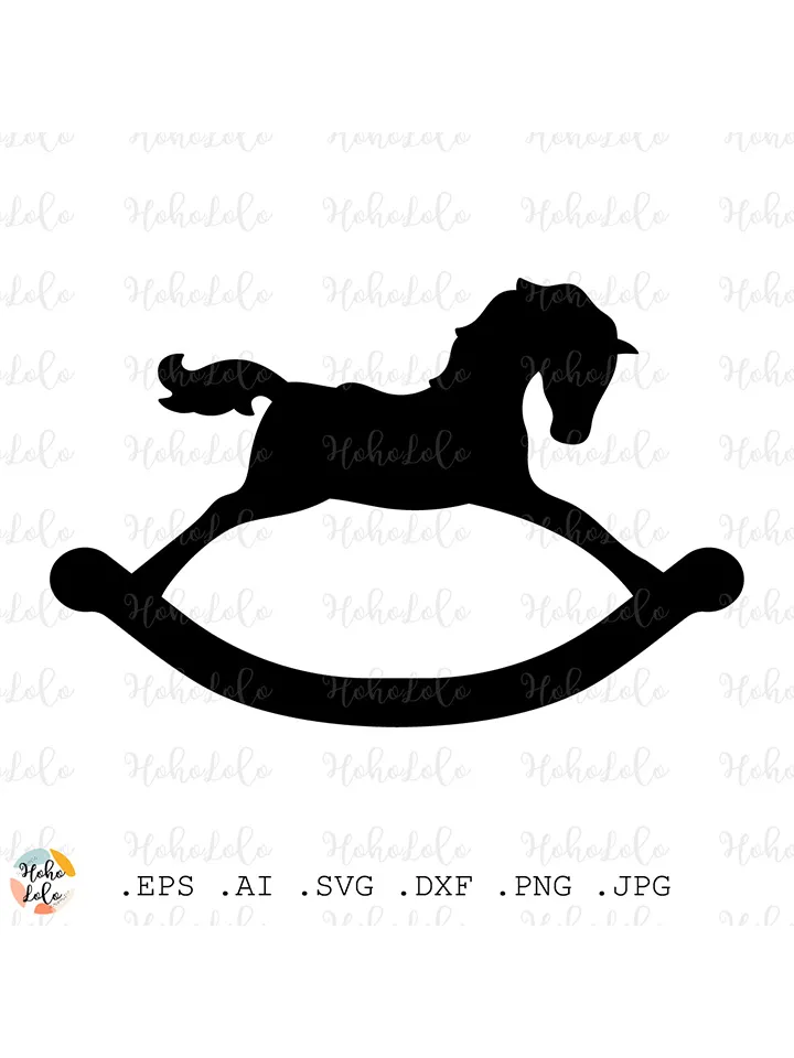 Rocking Horse Svg, Horse Toy Silhouette, Rocking Horse Cricut, Rocking Horse Clipart Png, Rocking Horse Stencil, Rocking Horse Template Dxf