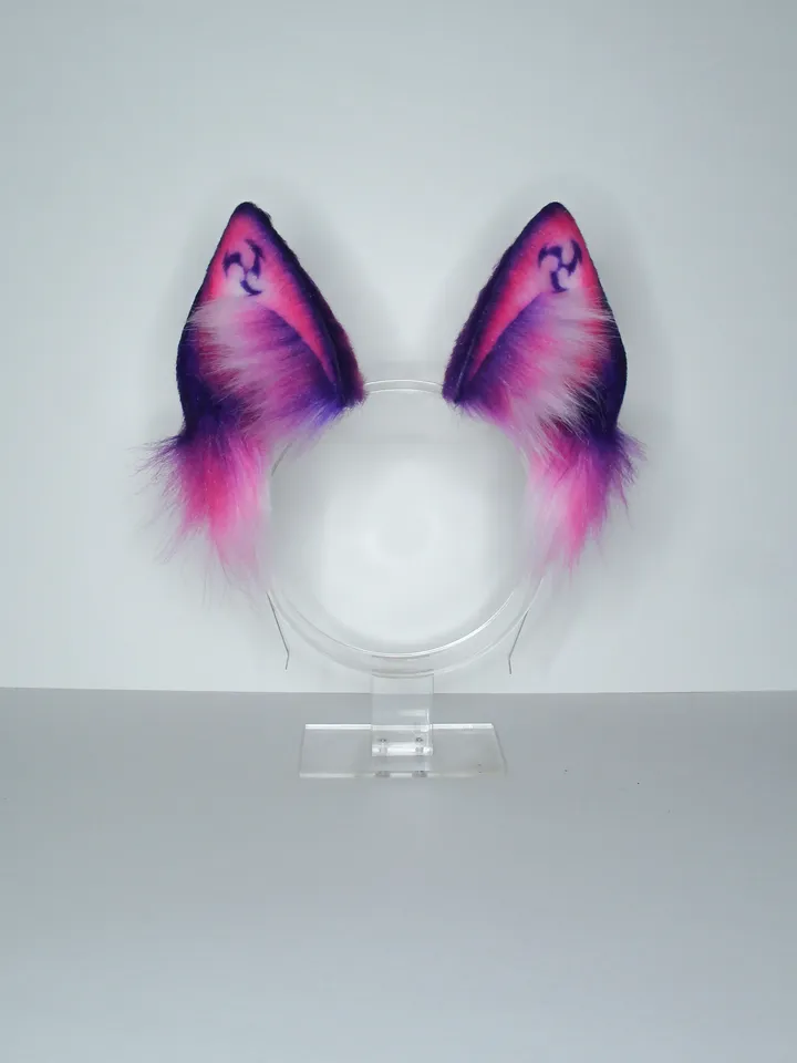 Electro Genshin Impact faux fur cat ears on headband