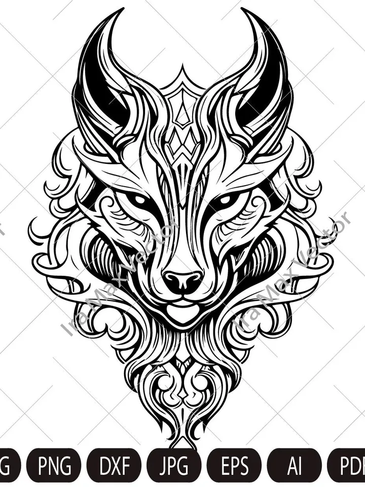 FOX Face svg /Fox heraldic svg/Fox coat of arms/Fox shield/ Fox Head svg / Fox svg /Fox Mascot svg / Fox Printable / INSTANT DOWNLOAD