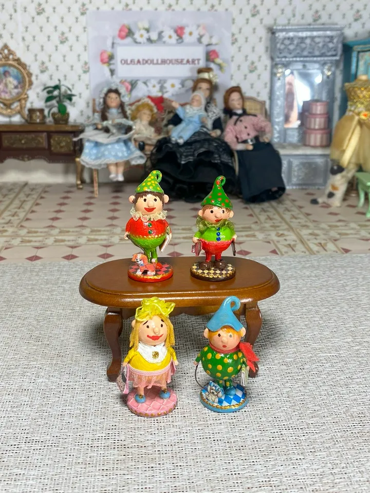 Doll toy. 1:12. Gnomes. Handmade. Circus figurine.