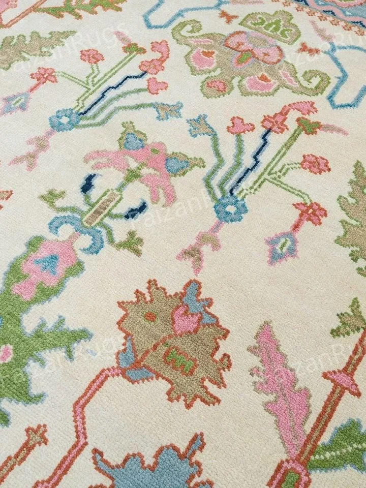 8x10 Antique Modern Oushak Rug Handmade 100% Wool Rug Pastel Area Rug Pastel Oushak Rugs for Living Bedroom Dining Office 8x10 9x12 10x14