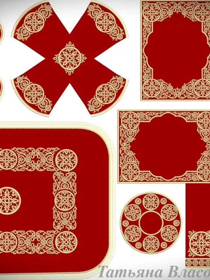 "To the temple" is a universal set of designs for machine embroidery.