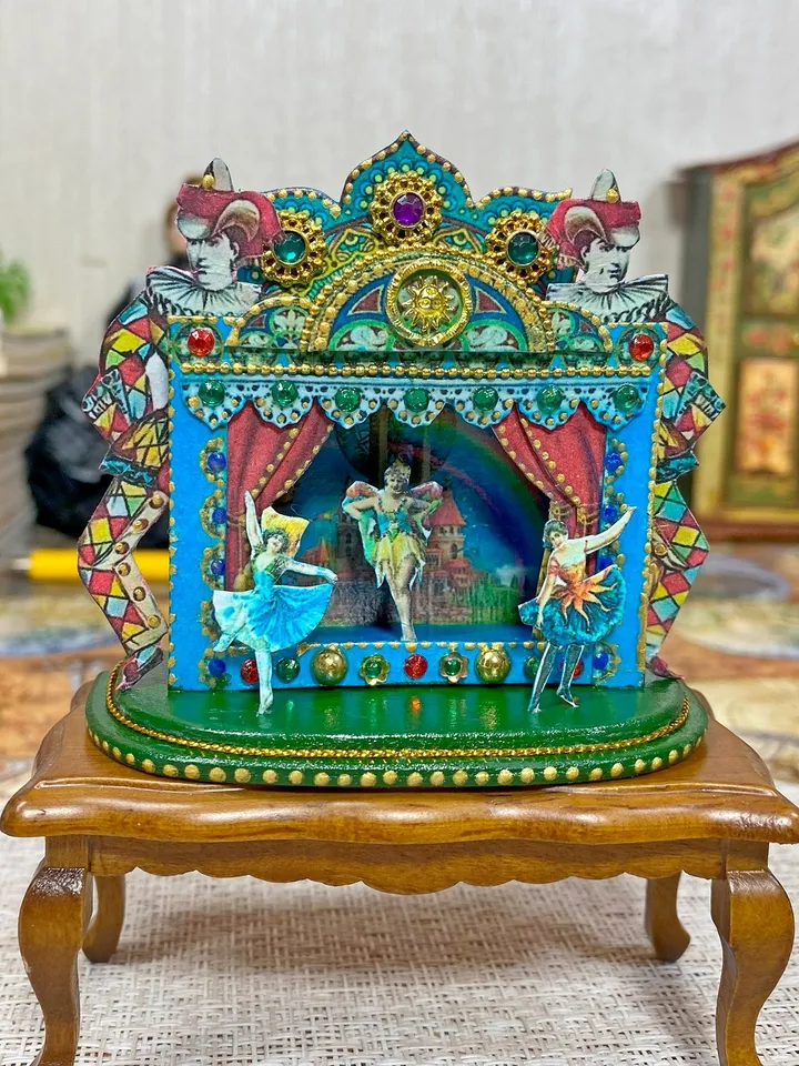 Tutorial. Puppet theater. Dollhouse miniature. 1:12. Two sizes.