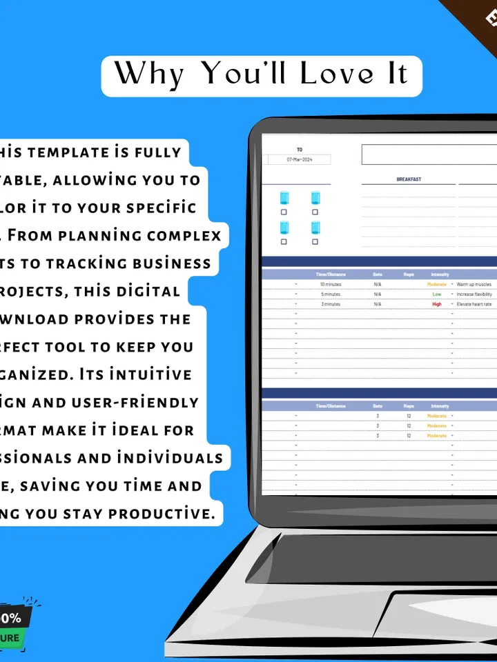 Workout Planner Template, Editable Google Sheets, Digital Download for Fitness Scheduling & Progress Tracking