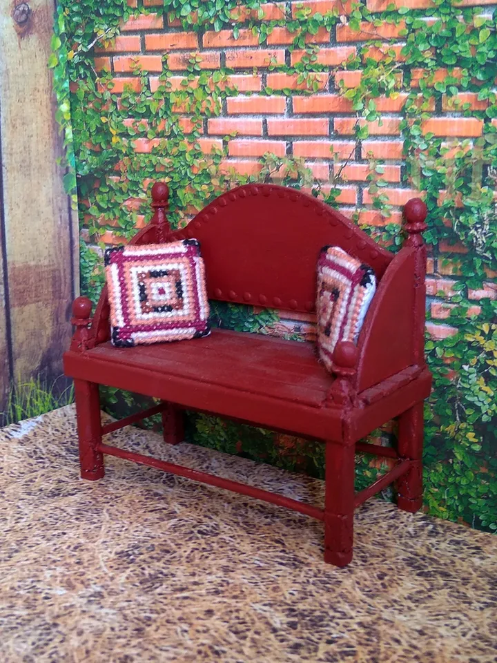 Bench for a doll's garden, park or veranda.1:12 scale.