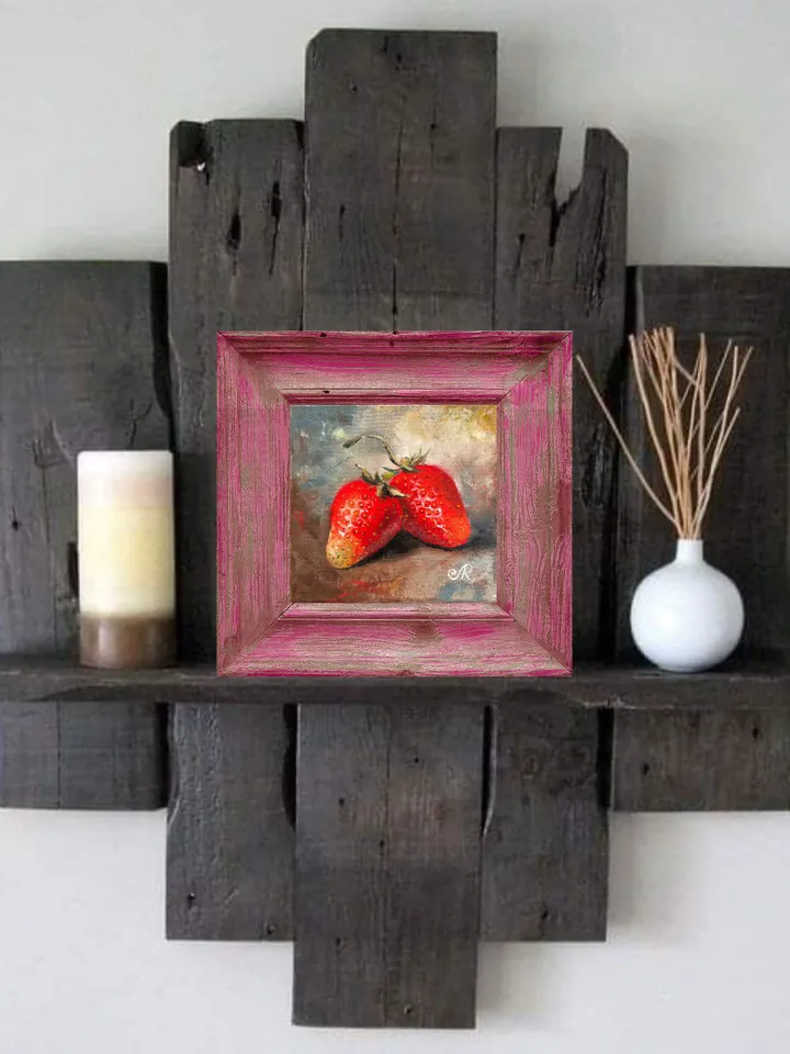 Fruits Painting on Canvas Kitchen Still life Strawberry Painting