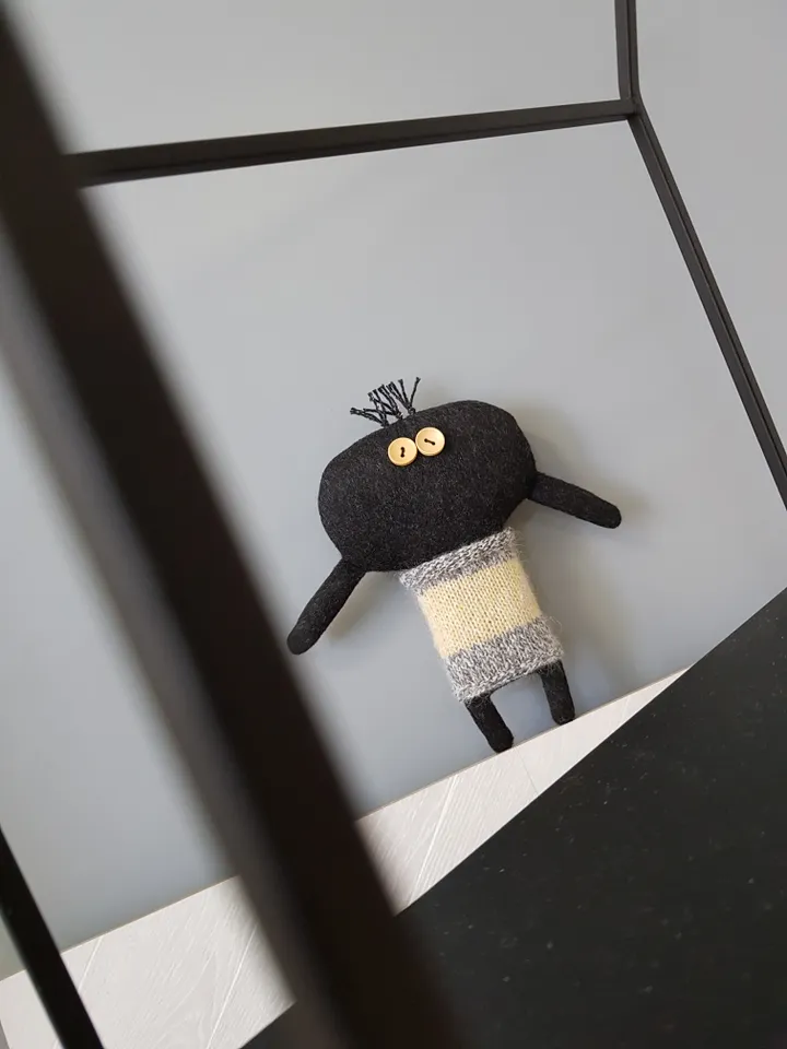 Black rabbit in sweater PDF digital Tutorial, bunny sewing pattern, sweater knitted pattern, Halloween doll sewing diy